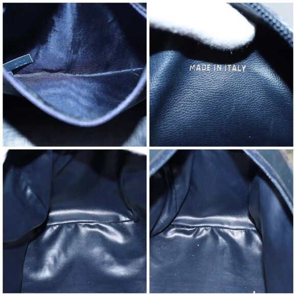 CELINE Macadam Canvas Boston Bag Navy Auth - Picture 16 of 16